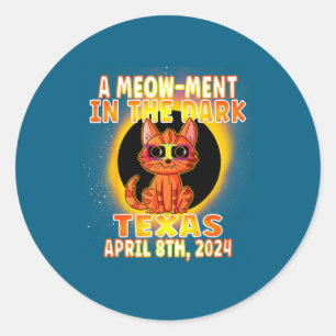 Sticker Rond Pun Éclipse Solaire Totale Chat