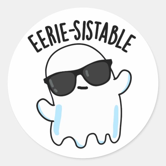 Sticker Rond Pun Fantôme Funny Eerie durable (Devant)