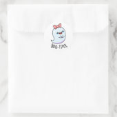 Sticker Rond Pun Halloween Fantôme Féminin Drôle Bootiful (Sac)