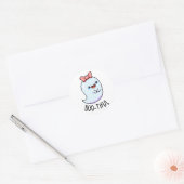 Sticker Rond Pun Halloween Fantôme Féminin Drôle Bootiful (Enveloppe)