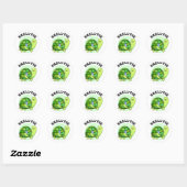Sticker Rond Pun Selfie Tortoise Funny à Shell-fie (Feuille)