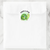 Sticker Rond Pun Selfie Tortoise Funny à Shell-fie (Sac)