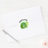 Sticker Rond Pun Selfie Tortoise Funny à Shell-fie (Enveloppe)