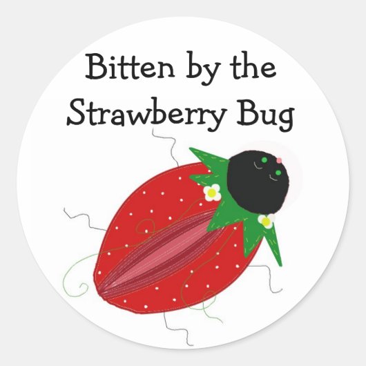 Sticker Rond Punaise de fraise (Devant)