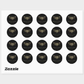 Sticker Rond punaise sur fond noir (Feuille)
