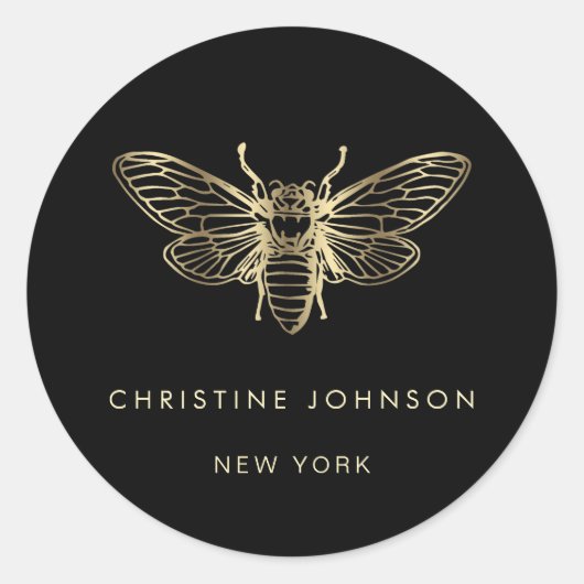 Sticker Rond punaise sur fond noir (Devant)