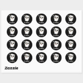 Sticker Rond Punda Funny Animal Panda Pun Dark BG (Feuille)