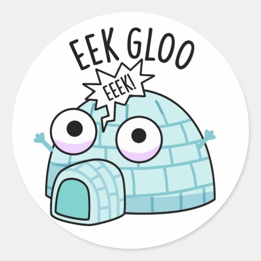 Sticker Rond Punition drôle d'igloo Eek-gloo  (Devant)