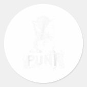 Sticker Rond Punk Kitten Cat With Mohawk Nge Gothic Design (Devant)