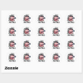 Sticker Rond Punk Porker Funny Punk Rocker Pig Pun (Feuille)