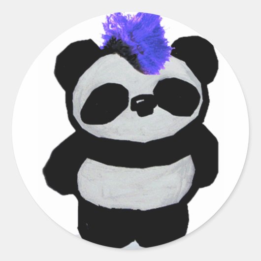 Sticker Rond Punk Rock Panda (Devant)