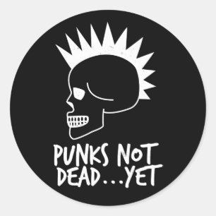 Sticker Rond Punks Pas Morts...Pourtant Crâne Blanc