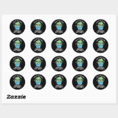 Sticker Rond Puns Cactus Pricket Mon Fancy Plante Pun Dark BG (Feuille)