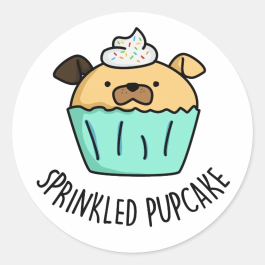 Sticker Rond Pupcake Pupcake Pupcake (Devant)