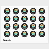 Sticker Rond Pupcake Pupcake Pupcake Pun Dark BG (Feuille)