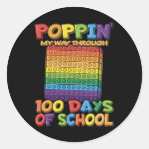 Sticker Rond Puppin My Way À Travers 100 Jours D'École - Pop It