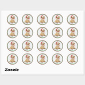 Sticker Rond Puppy de Christmas (Feuille)