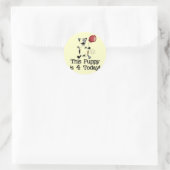 Sticker Rond Puppy est 4 Tshirts et cadeaux d'anniversaire (Sac)