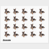 Sticker Rond puppy German shepherd (Feuille)