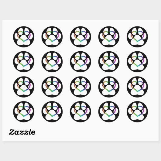 Sticker Rond PUPPY LOVE White (Feuille)