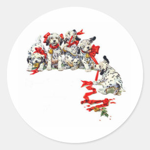 Sticker Rond Pups de Dalmatie