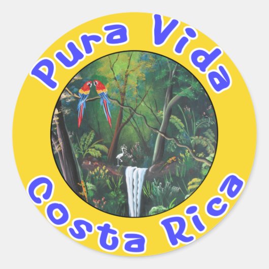 Sticker Rond Pura Vida, Costa Rica (Devant)
