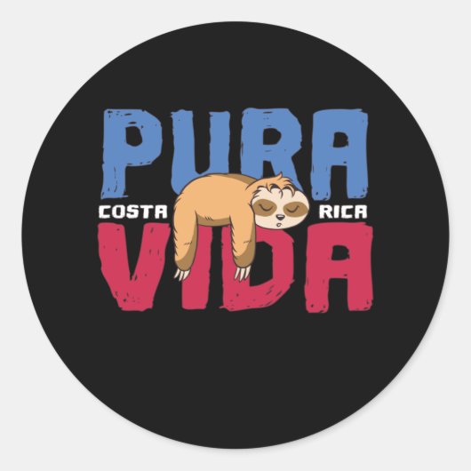 Sticker Rond Pura Vida Sloth (Devant)