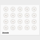 Sticker Rond Pure Cru Local Mains Emblème Taupe Miel (Feuille)