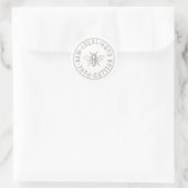 Sticker Rond Pure Cru Local Mains Emblème Taupe Miel (Sac)