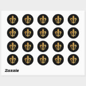 Sticker Rond Pure or fleur de Lis (Feuille)