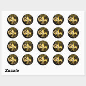 Sticker Rond Pure or fleur de Lis (Feuille)