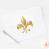 Sticker Rond Pure or fleur de Lis (Enveloppe)