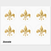 Sticker Rond Pure or fleur de Lis (Feuille)