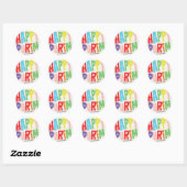 Sticker rond purim coloré (Feuille)