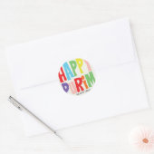 Sticker rond purim coloré (Enveloppe)