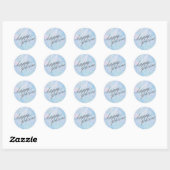 Sticker Rond purin heureux en bleu nuage (Feuille)