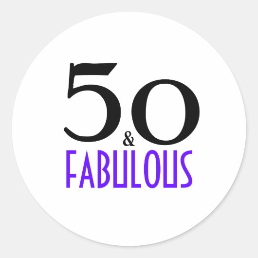 Sticker Rond Purple 50 et fabuleux 50e anniversaire Invitat (Devant)