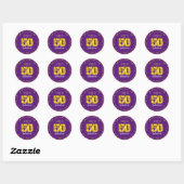 Sticker Rond Purple 50 et fabuleux foil d'anniversaire en feuil (Feuille)