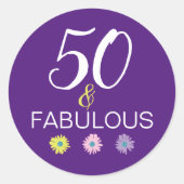 Sticker Rond Purple 50 et Fabulous Fun Daisy (Devant)