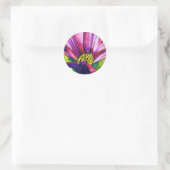 Sticker Rond Purple African Daisy watercolor art flower (Sac)