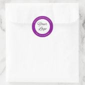 Sticker Rond Purple Ajouter un logo Petite entreprise Merci (Sac)