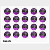 Sticker Rond PURPLE AMÉTHYST DOMMASK MONOGRAM Merci (Feuille)