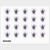 Sticker Rond Purple Apron Kiss the Cook from the Kitchen of (Feuille)