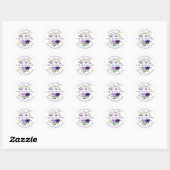 Sticker Rond Purple Aquarelle Florale Adresse de retour (Feuille)
