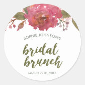 Sticker Rond Purple Aquarelle Florale Bridal Brunch (Devant)