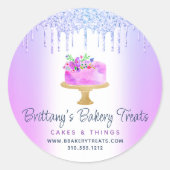 Sticker Rond Purple Bakery Parties scintillant de gâteau Driver (Devant)