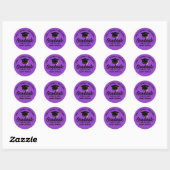 Sticker Rond Purple Black Graduate Custom Graduate Party (Feuille)