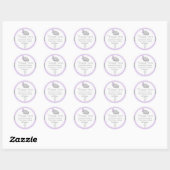 Sticker Rond Purple, Blanc, Grey 🐘 Elephant Baby Christening (Feuille)