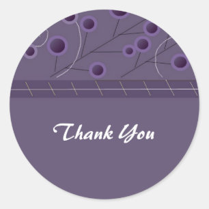 Sticker Rond Purple Bliss Floral Remerciement