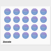 Sticker Rond Purple Blue Stars Pluie Parties scintillant douce (Feuille)